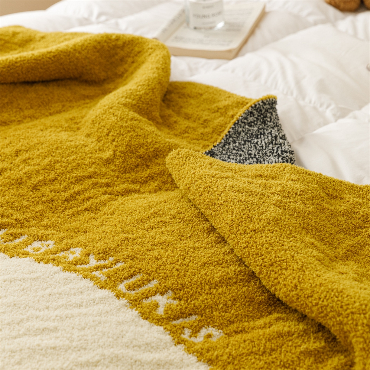 91家纺网 家纺一手货源 找家纺 瑞米家居 2026新款多功能半边绒盖毯毛毯毯子 慵懒喵-黄