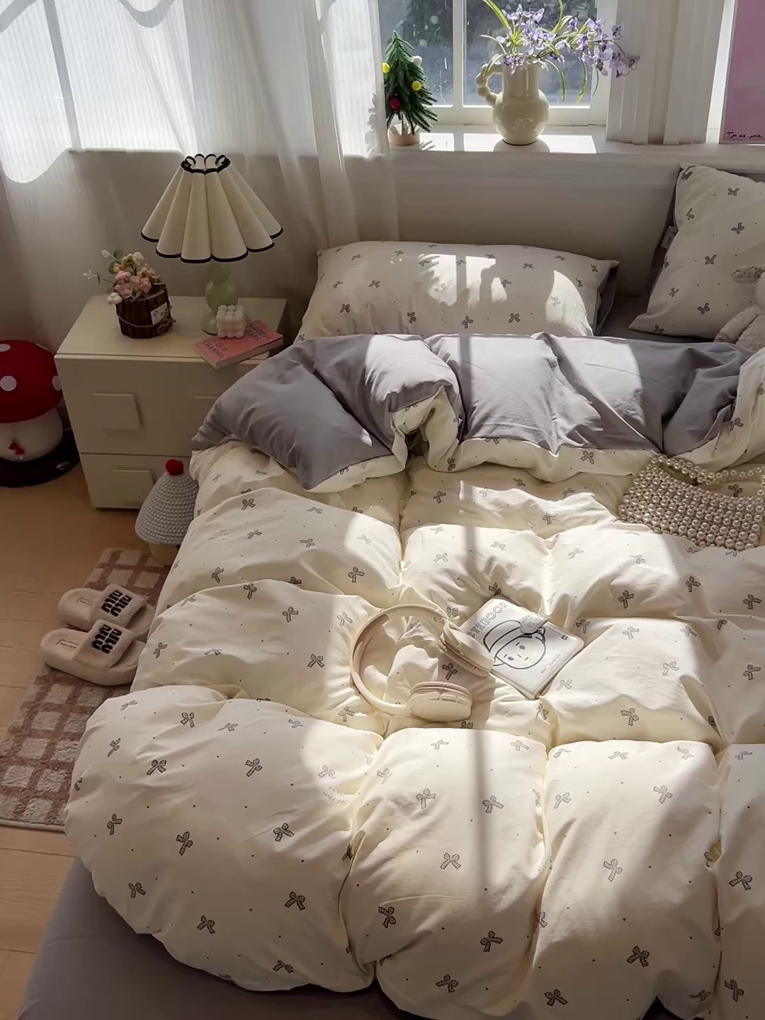 91家纺网 家纺一手货源 找家纺 梦纤绒 2026新款古法水洗仿棉云感纱四件套 梦幻灰