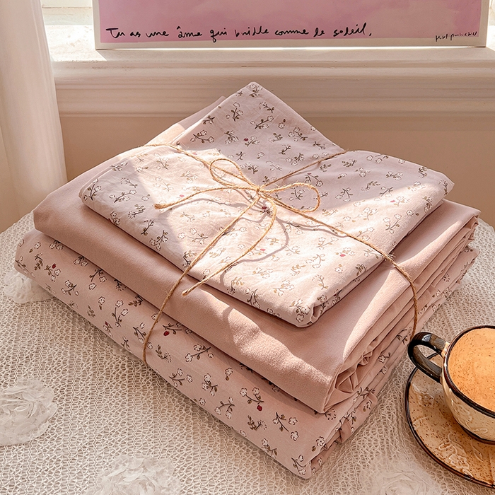 91家纺网 家纺一手货源 找家纺 梦纤绒 2026新款古法水洗仿棉云感纱四件套 浅梦