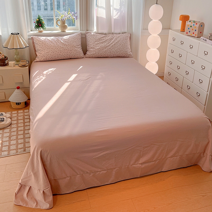 91家纺网 家纺一手货源 找家纺 梦纤绒 2026新款古法水洗仿棉云感纱四件套 浅梦