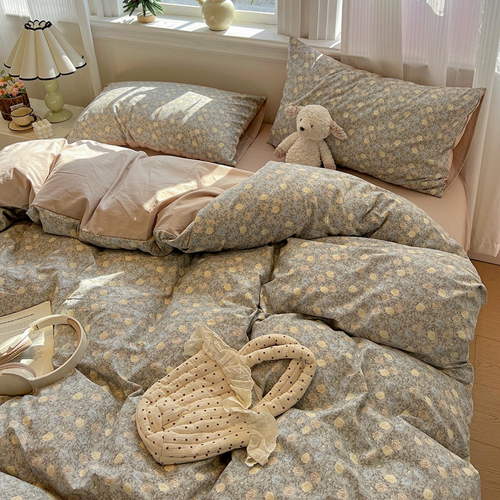 91家纺网 家纺一手货源 找家纺 梦纤绒 2026新款古法水洗仿棉云感纱四件套 森屿