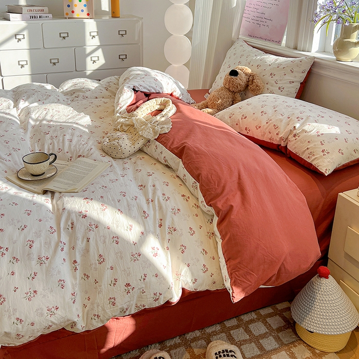 91家纺网 家纺一手货源 找家纺 梦纤绒 2026新款古法水洗仿棉云感纱四件套 疏影