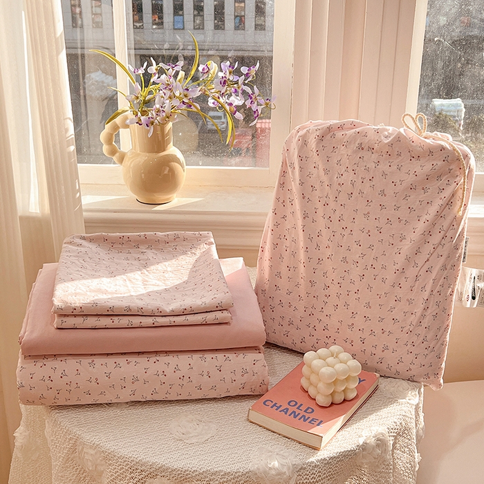 梦纤绒 2026新款古法水洗仿棉云感纱四件套 小幸运