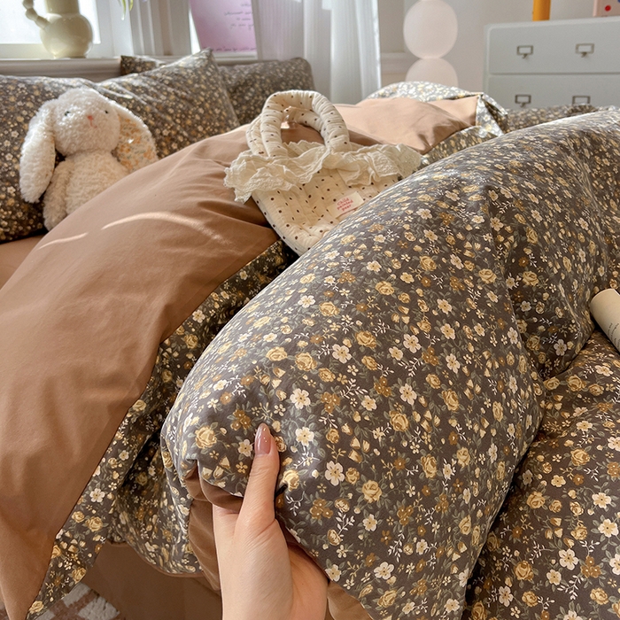 91家纺网 家纺一手货源 找家纺 梦纤绒 2026新款古法水洗仿棉云感纱四件套 知秋