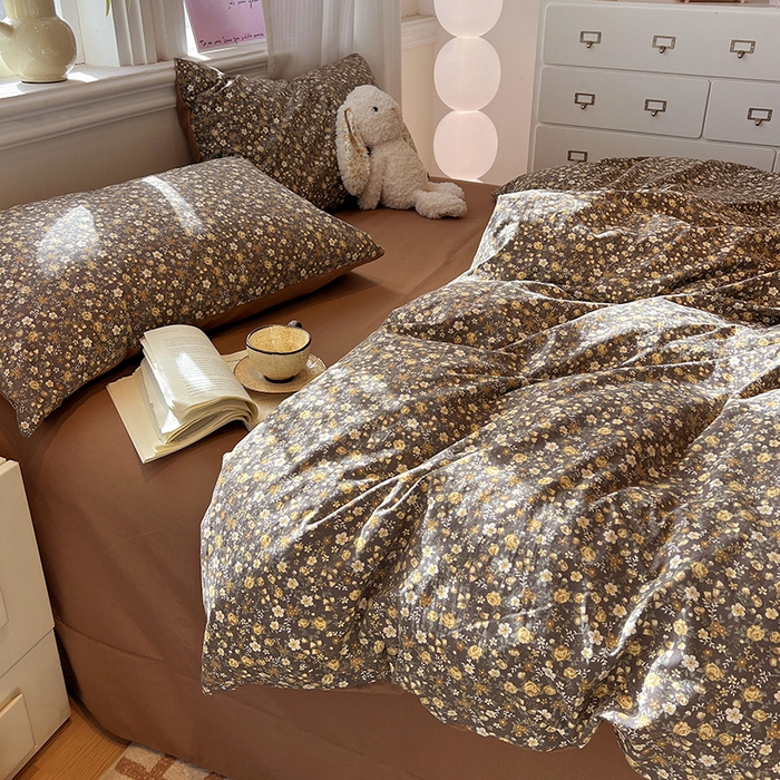 91家纺网 家纺一手货源 找家纺 梦纤绒 2026新款古法水洗仿棉云感纱四件套 知秋