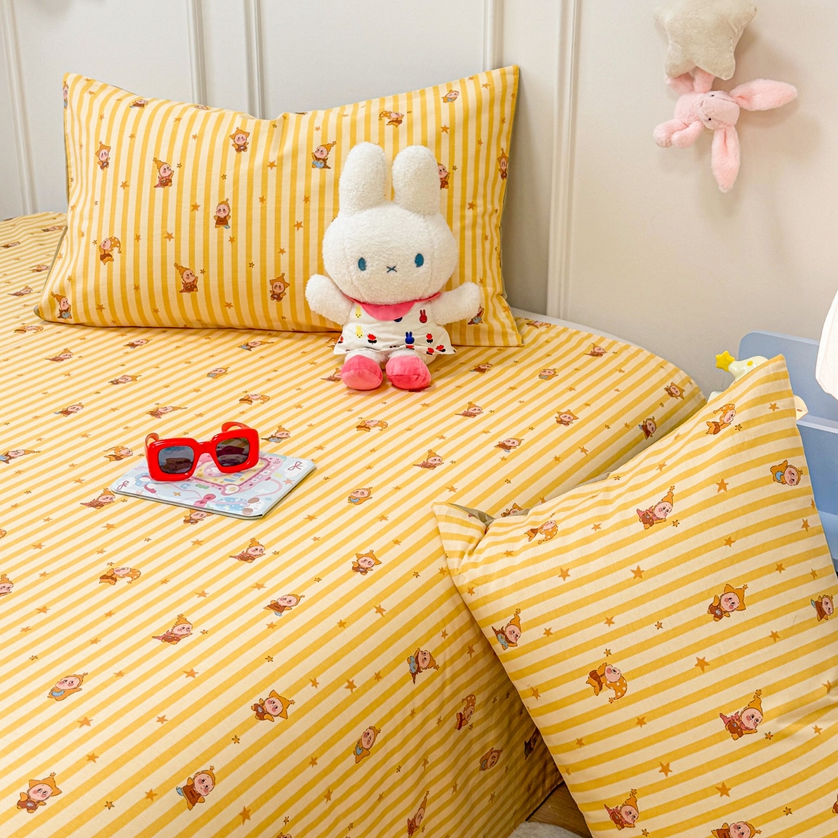 91家纺网 家纺一手货源 找家纺 （总）呗旺鹿 2026新款全棉纯棉13070星星人单品床单 床单单件