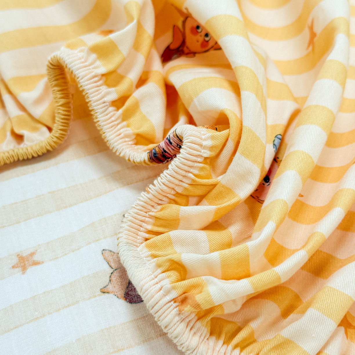 91家纺网 家纺一手货源 找家纺 （总）呗旺鹿 2026新款全棉纯棉13070萌星单品床笠 床笠单件