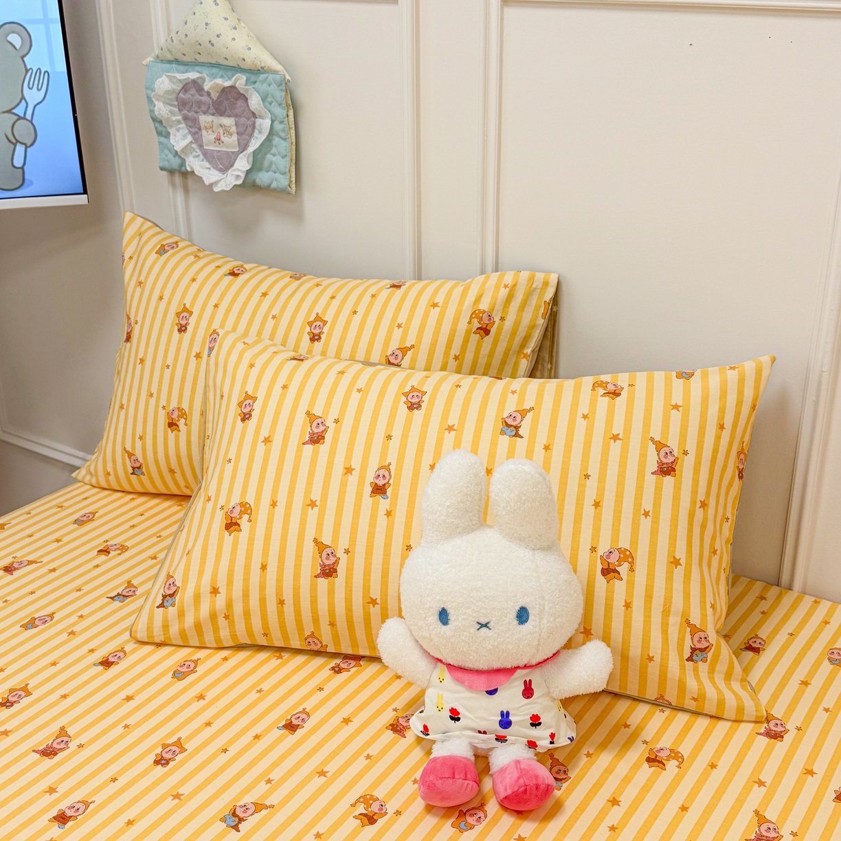 91家纺网 家纺一手货源 找家纺 （总）呗旺鹿 2026新款全棉纯棉13070萌星单品床笠 床笠单件