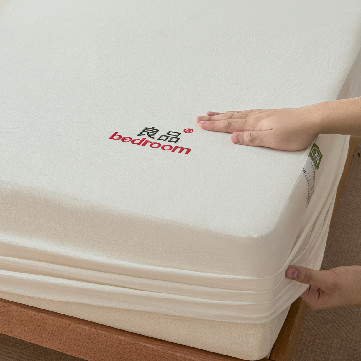 91家纺网 家纺一手货源 找家纺 芬晴家纺 2026新款纯棉密条+纯色单层床笠 纯色-白