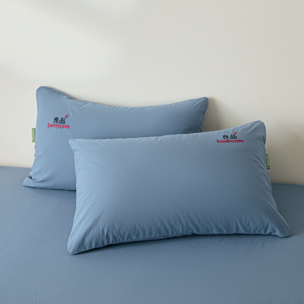 91家纺网 家纺一手货源 找家纺 芬晴家纺 2026新款纯棉密条+纯色单层床笠 纯色-雾蓝