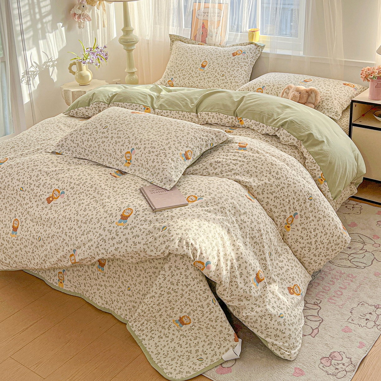 91家纺网 家纺一手货源 找家纺 （总）梦纤绒 2026新款亲肤舒适仿棉印花床盖四件套