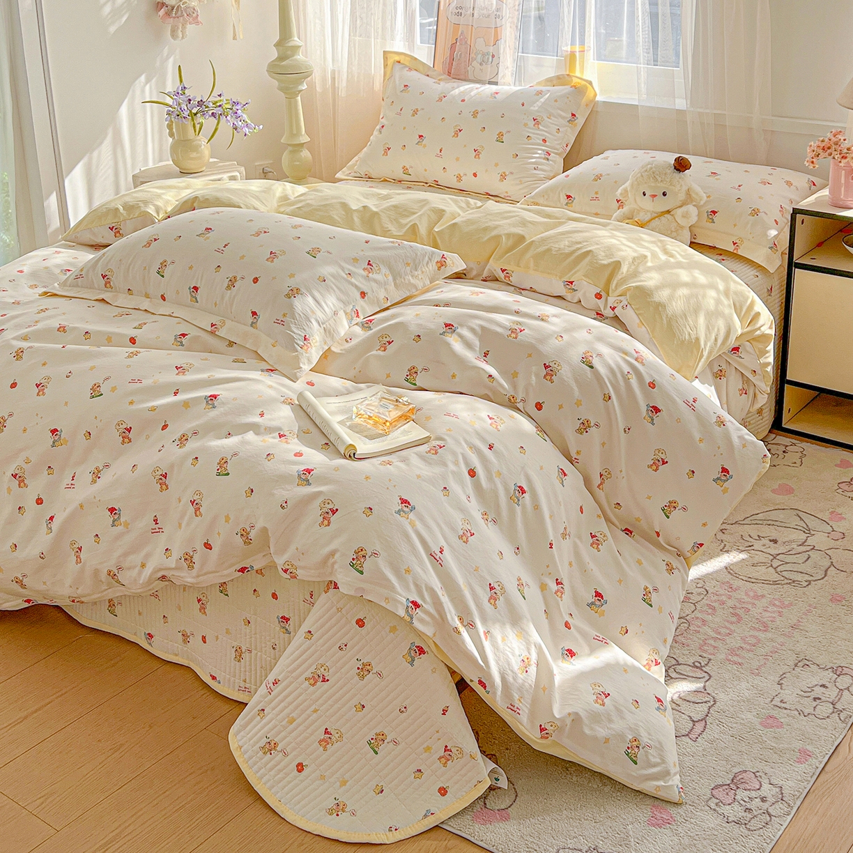 91家纺网 家纺一手货源 找家纺 （总）梦纤绒 2026新款亲肤舒适仿棉印花床盖四件套