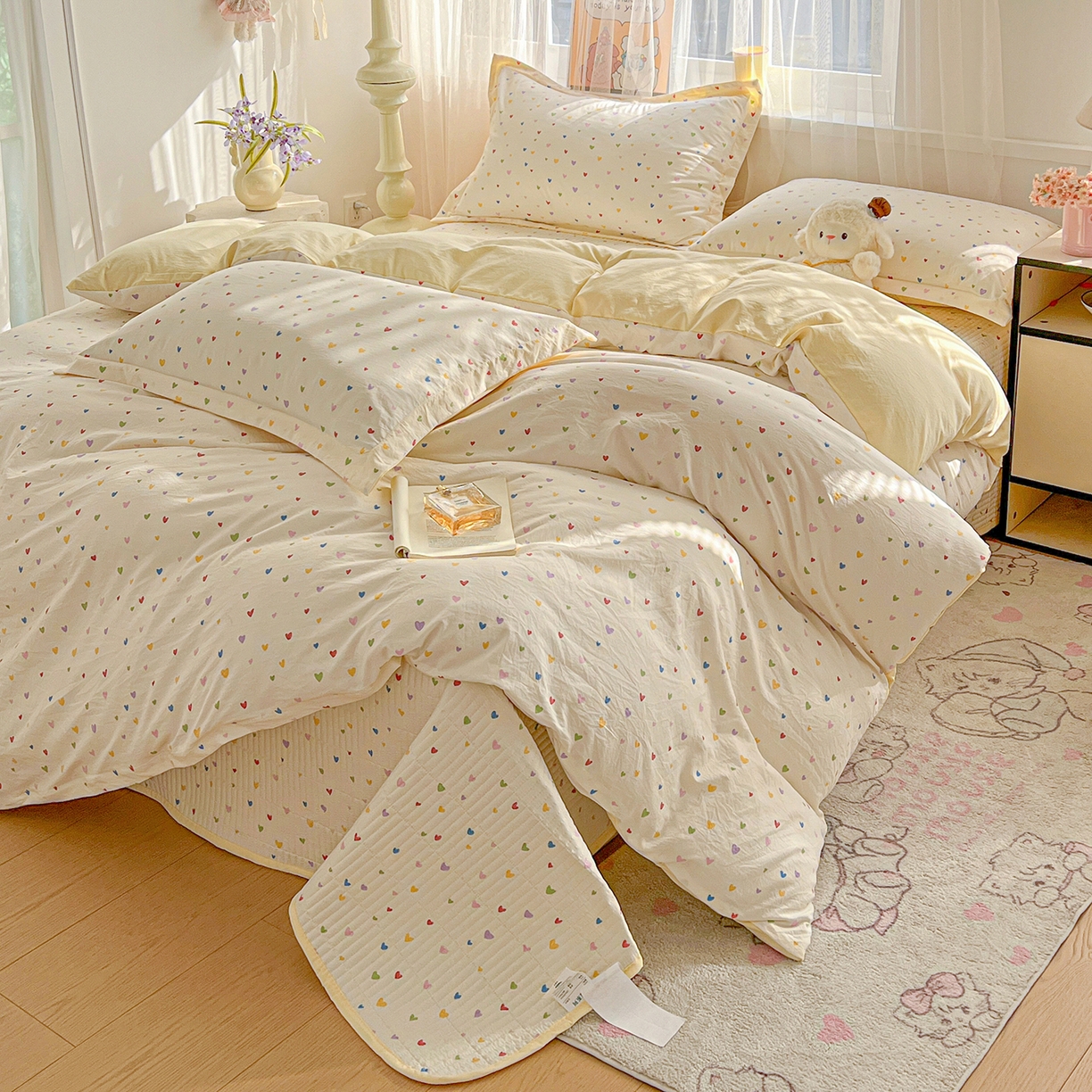 91家纺网 家纺一手货源 找家纺 （总）梦纤绒 2026新款亲肤舒适仿棉印花床盖四件套