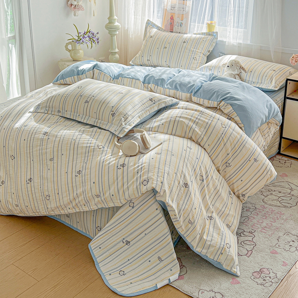 91家纺网 家纺一手货源 找家纺 （总）梦纤绒 2026新款亲肤舒适仿棉印花床盖四件套