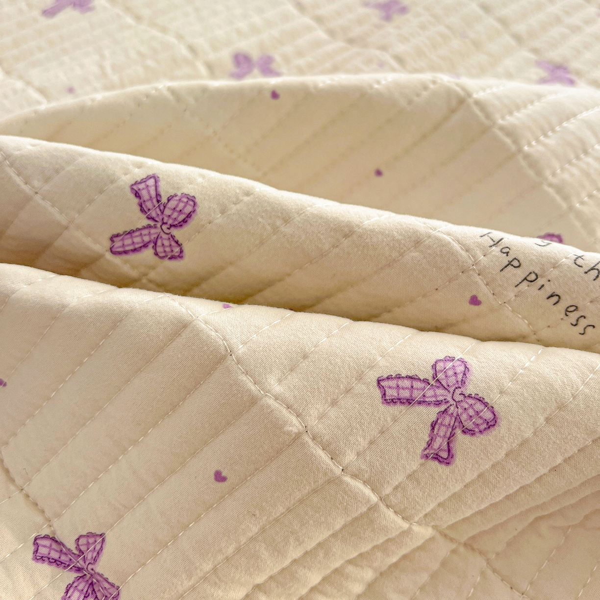 91家纺网 家纺一手货源 找家纺 梦纤绒 2026新款亲肤舒适仿棉印花床盖四件套 梦幻紫