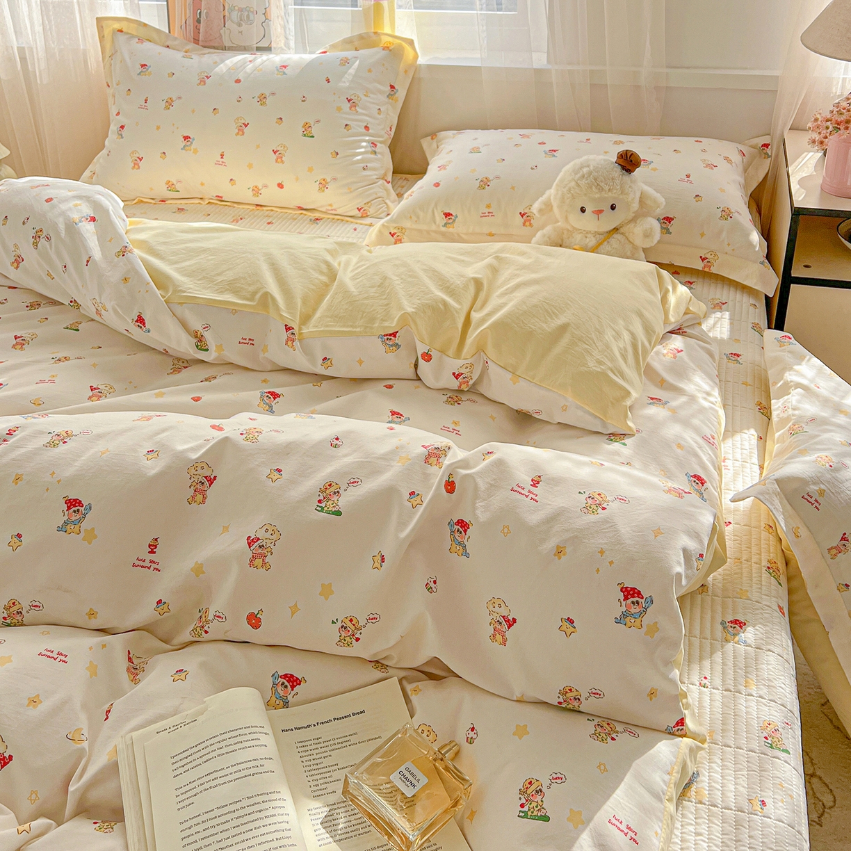 91家纺网 家纺一手货源 找家纺 梦纤绒 2026新款亲肤舒适仿棉印花床盖四件套 圣诞夜