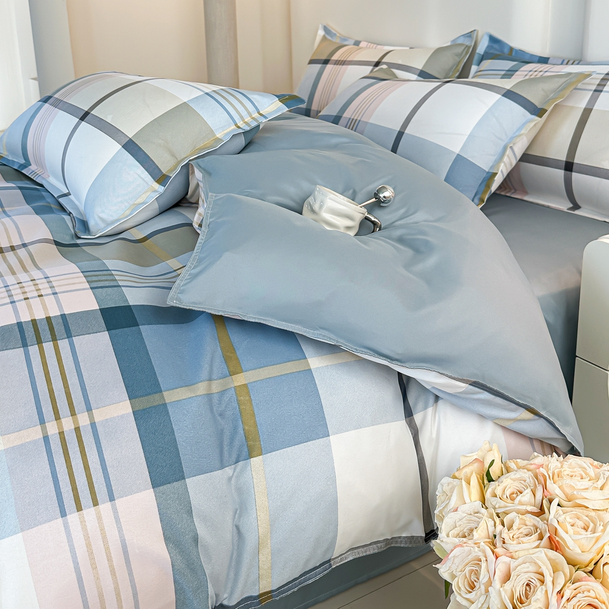 91家纺网 家纺一手货源 找家纺 （总）楠沐家纺 2026新款无印风单被套芦荟棉学生印花被套