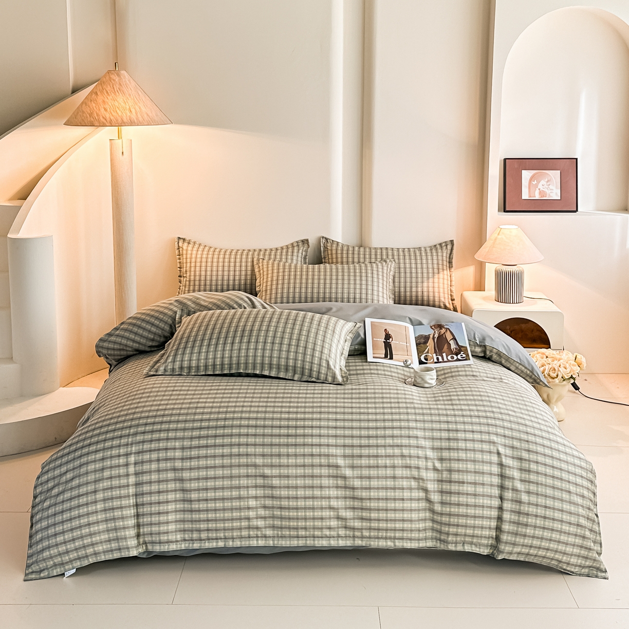 91家纺网 家纺一手货源 找家纺 楠沐家纺 2026新款无印风单被套芦荟棉学生印花被套 觅遇