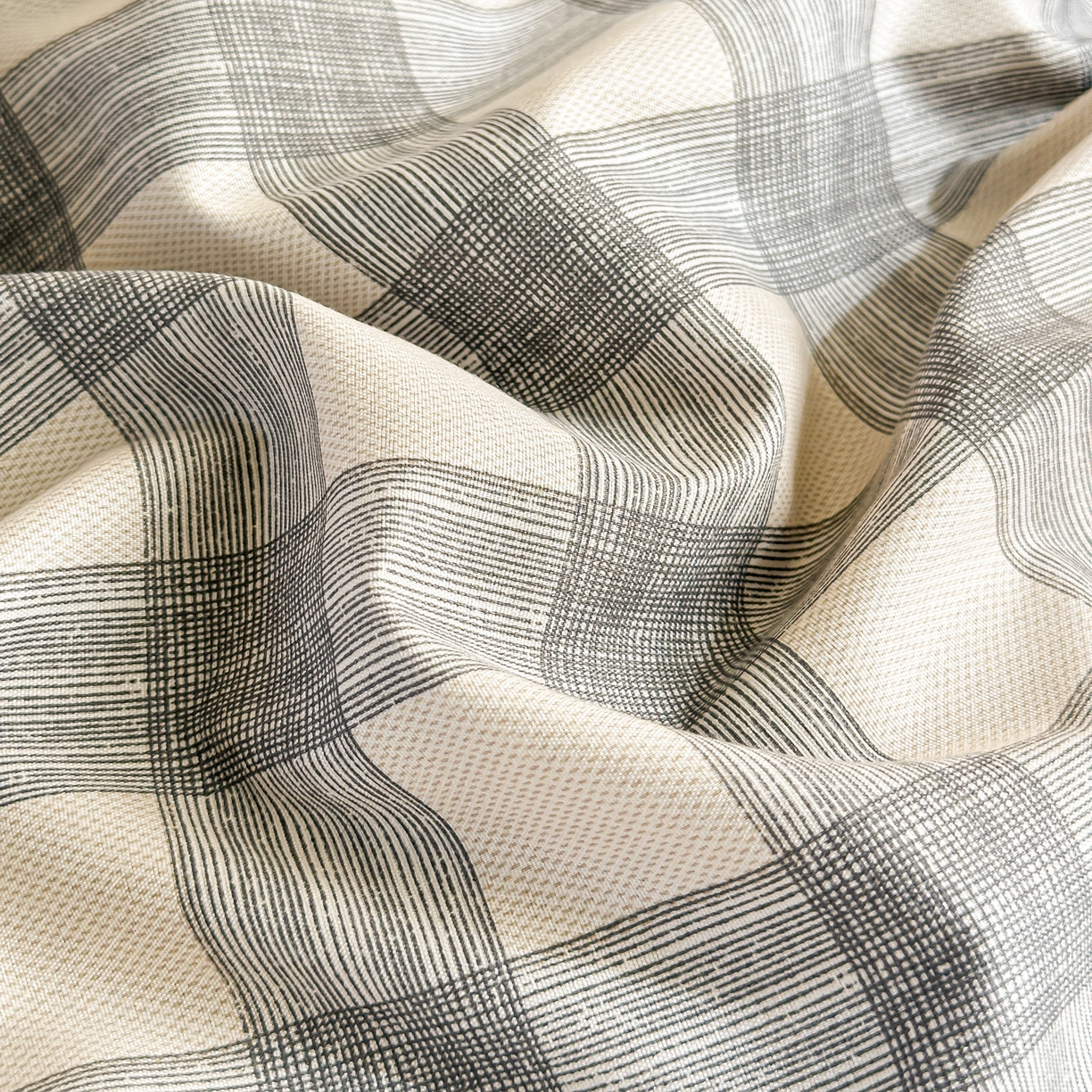 91家纺网 家纺一手货源 找家纺 楠沐家纺 2026新款无印风单被套芦荟棉学生印花被套 亚麻灰格