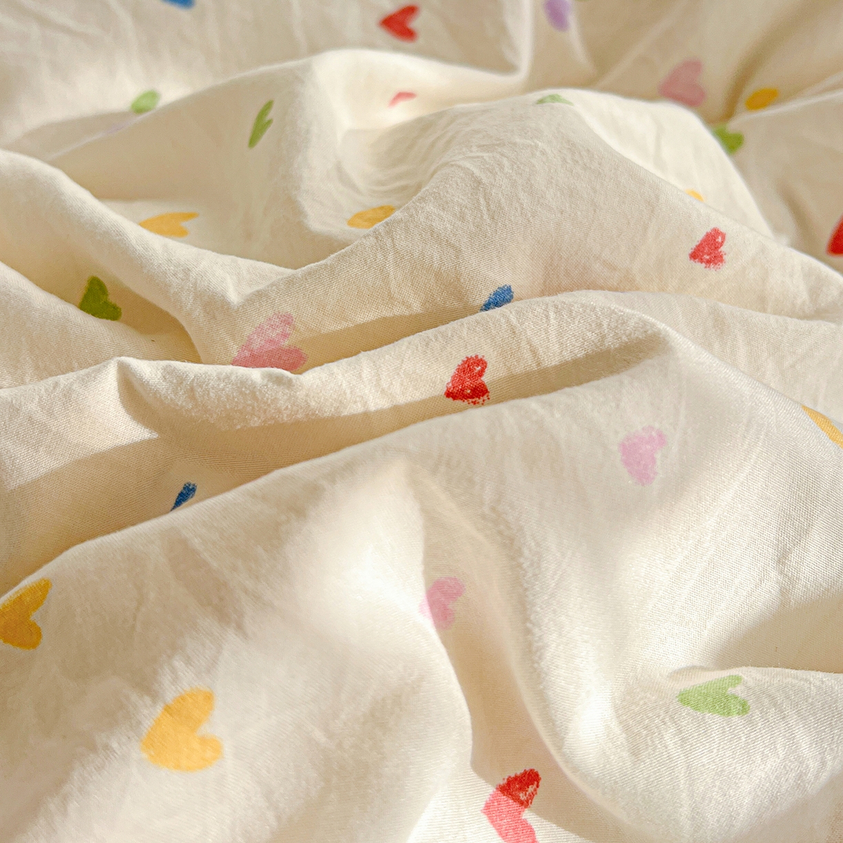 91家纺网 家纺一手货源 找家纺 梦纤绒 2026新款亲肤舒适仿棉印花床盖四件套 五彩斑斓