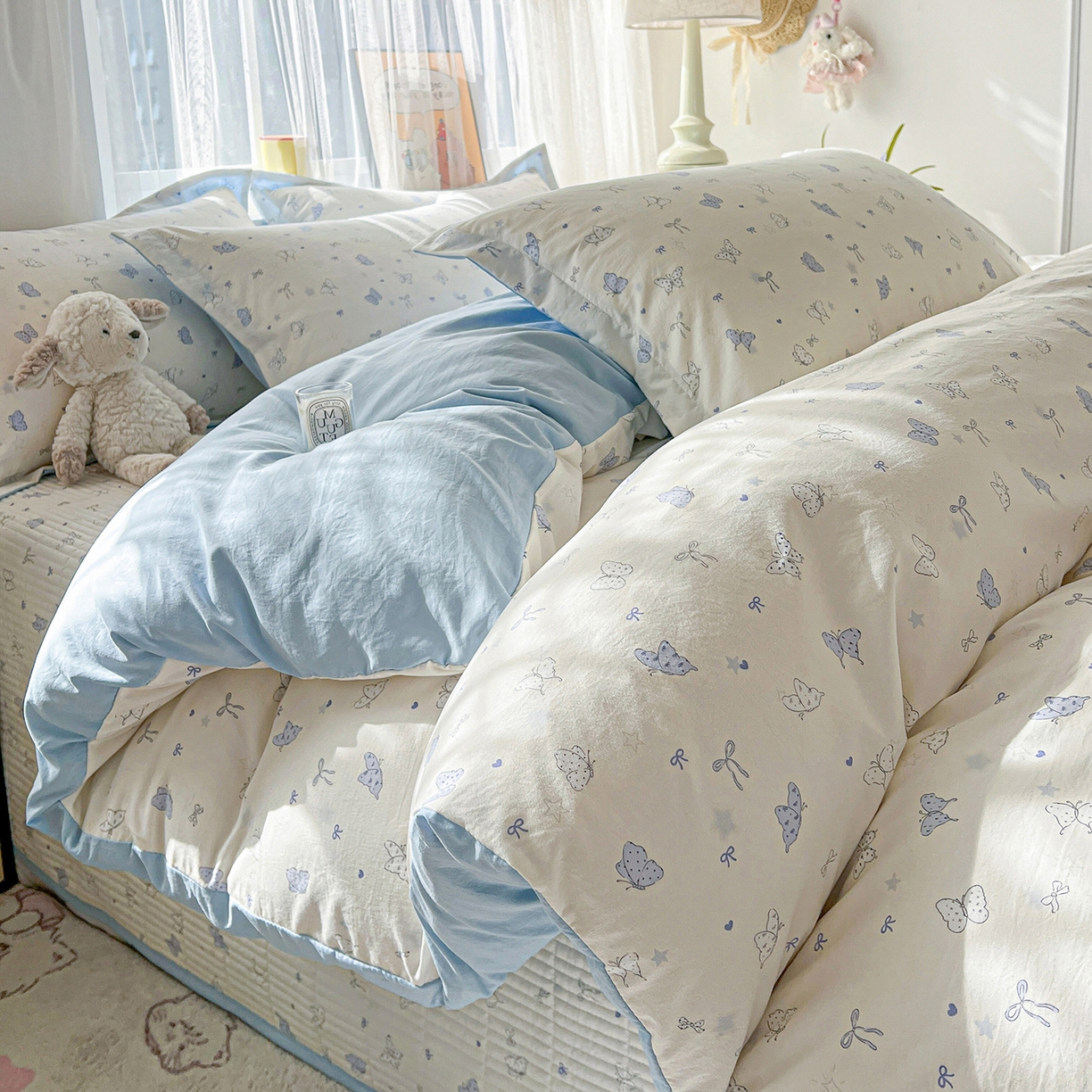 91家纺网 家纺一手货源 找家纺 梦纤绒 2026新款亲肤舒适仿棉印花床盖四件套 逐梦