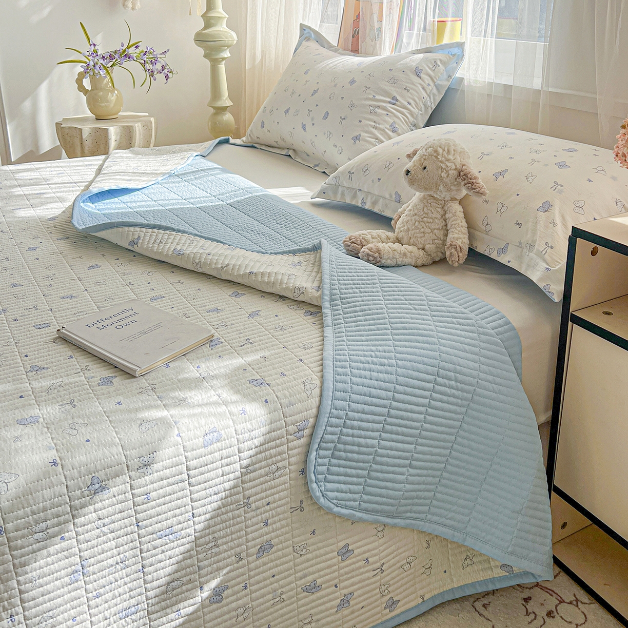 91家纺网 家纺一手货源 找家纺 梦纤绒 2026新款亲肤舒适仿棉印花床盖四件套 逐梦