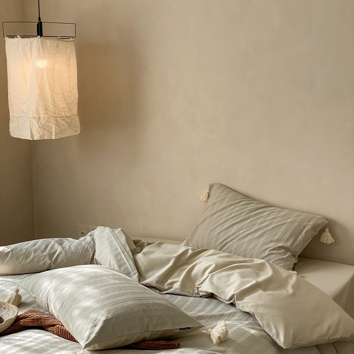 91家纺网 家纺一手货源 找家纺 （总）玉宇阁家居 2025新款色织空气全棉纯棉大提花磨毛四件套(流苏款)