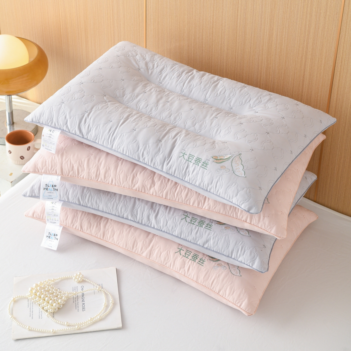 91家纺网 家纺一手货源 找家纺 （总）仁宇枕业 2026新款磨毛大豆蚕丝低枕枕头枕芯