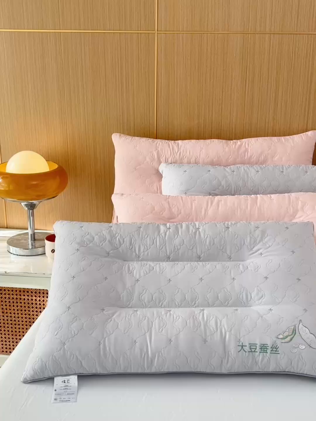 91家纺网 家纺一手货源 找家纺 仁宇枕业 2026新款磨毛大豆蚕丝低枕枕头枕芯 磨毛大豆蚕丝枕-灰色