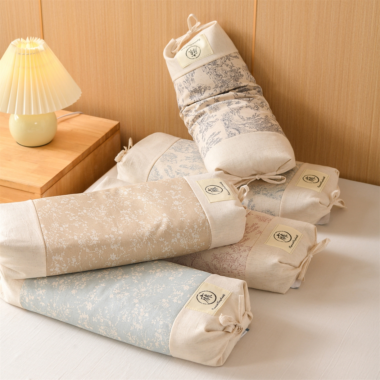 （总）仁宇枕业 2026新款棉麻古朴两用绑带款系列荞麦枕枕头枕芯