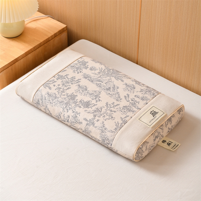 91家纺网 家纺一手货源 找家纺 （总）仁宇枕业 2026新款棉麻古朴宫廷系列荞麦枕枕头枕芯