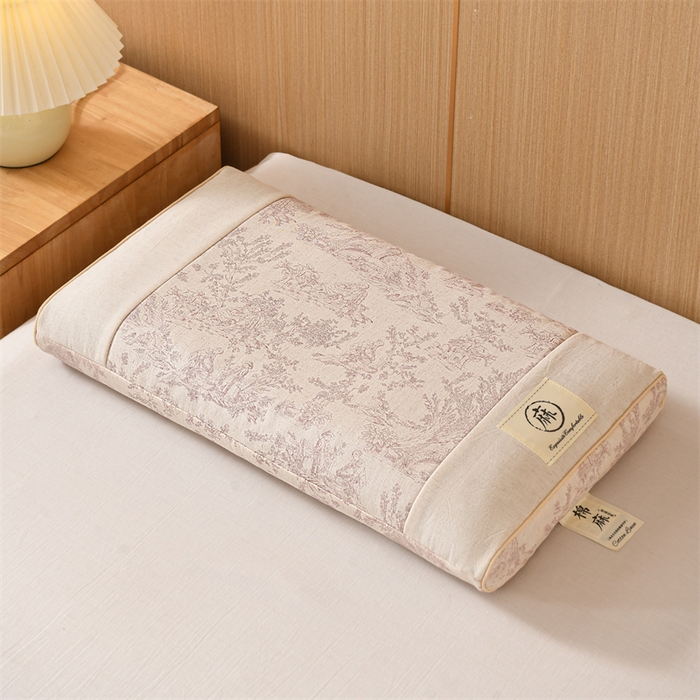 91家纺网 家纺一手货源 找家纺 （总）仁宇枕业 2026新款棉麻古朴宫廷系列荞麦枕枕头枕芯