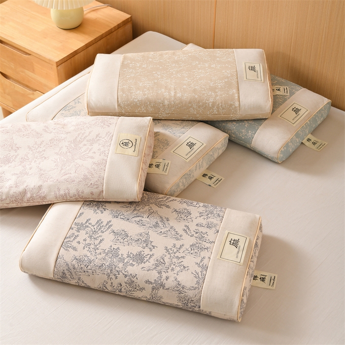 91家纺网 家纺一手货源 找家纺 （总）仁宇枕业 2026新款棉麻古朴宫廷系列荞麦枕枕头枕芯