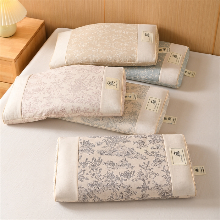 仁宇枕业 2026新款棉麻古朴宫廷系列荞麦枕枕头枕芯 组合图仅供展示不可下单