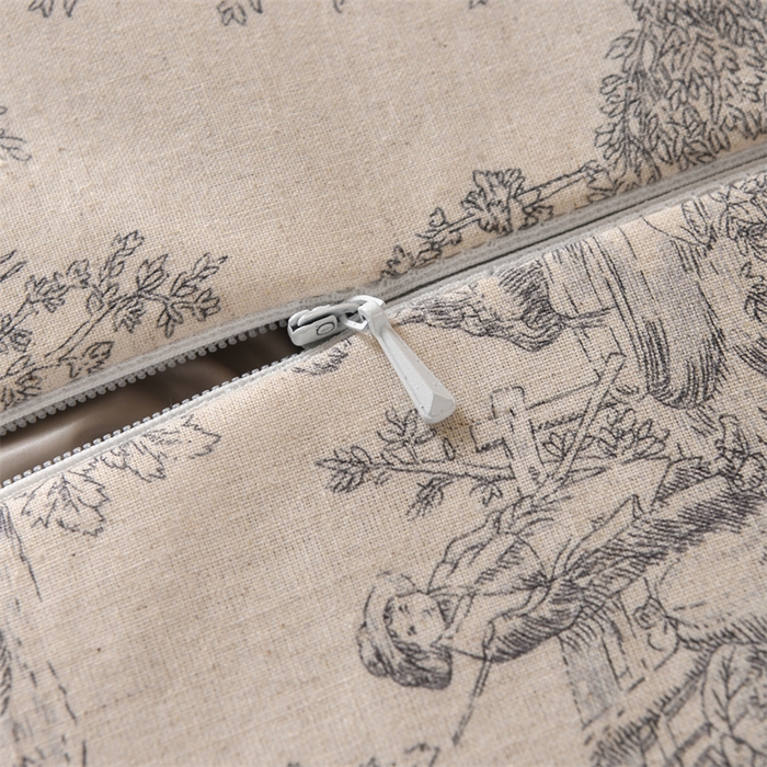 91家纺网 家纺一手货源 找家纺 仁宇枕业 2026新款棉麻古朴宫廷系列荞麦枕枕头枕芯 棉麻款宫廷系列荞麦枕-青花瓷黑