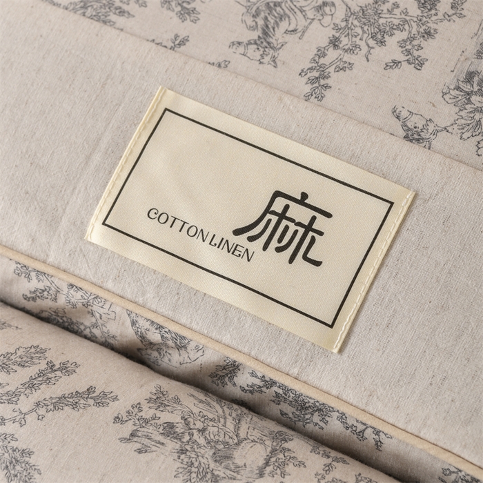 91家纺网 家纺一手货源 找家纺 仁宇枕业 2026新款棉麻古朴宫廷系列荞麦枕枕头枕芯 棉麻款宫廷系列荞麦枕-青花瓷黑