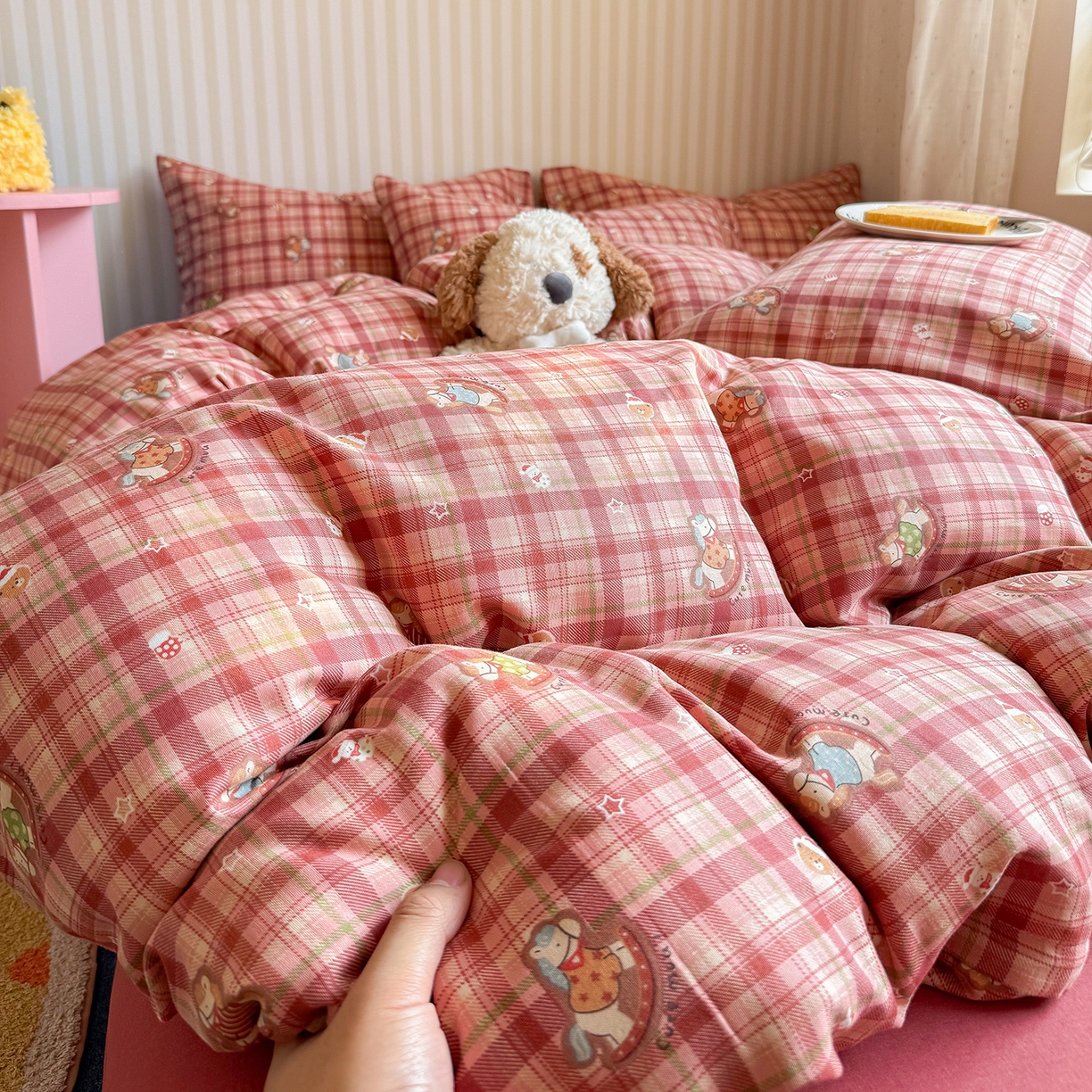 91家纺网 家纺一手货源 找家纺 （总）麦伦家居 2026年春夏新款全棉纯棉有氧双层纱印花四件套-第二波