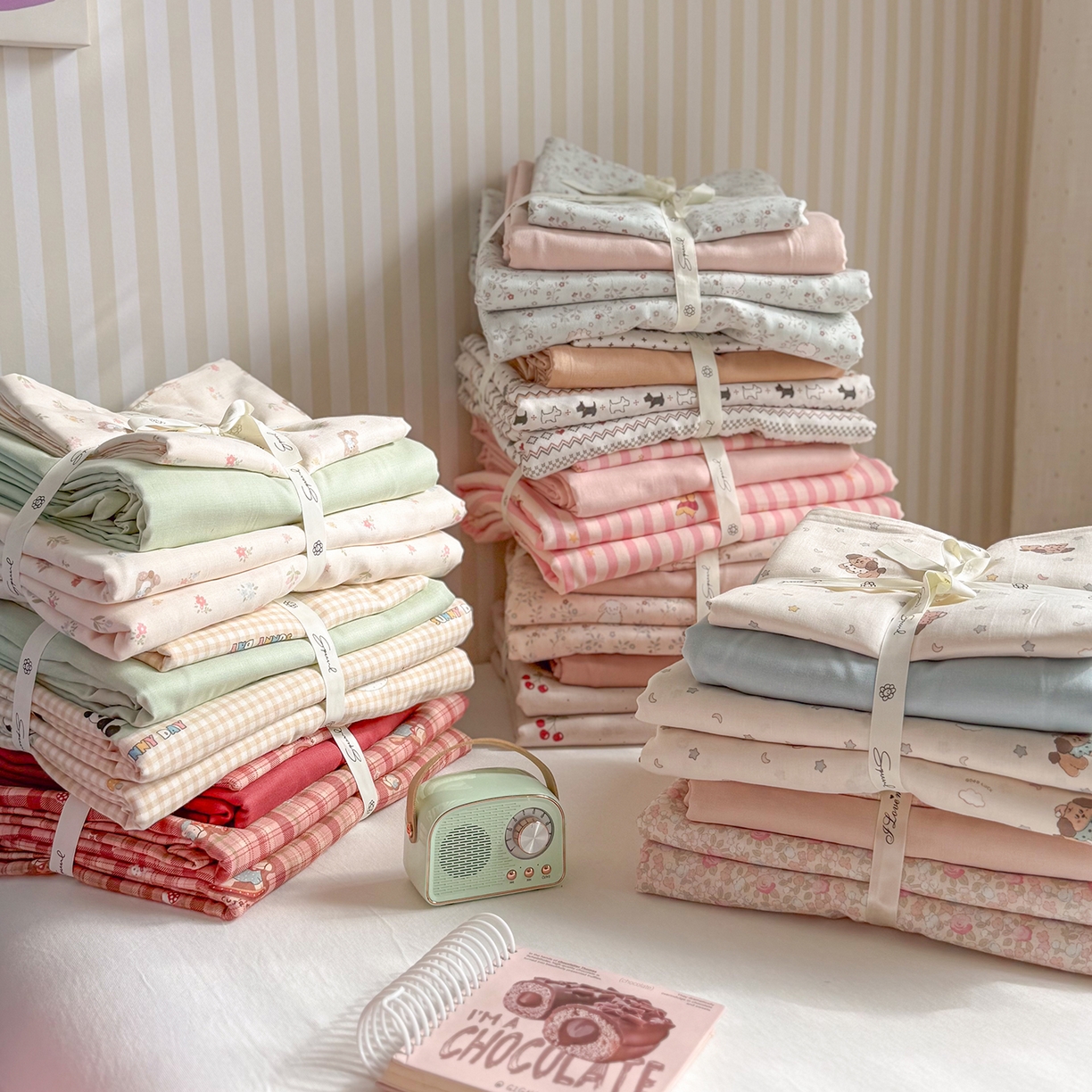 麦伦家居 2026年春夏新款全棉纯棉有氧双层纱印花四件套-第二波 组合图仅供展示-不可下单