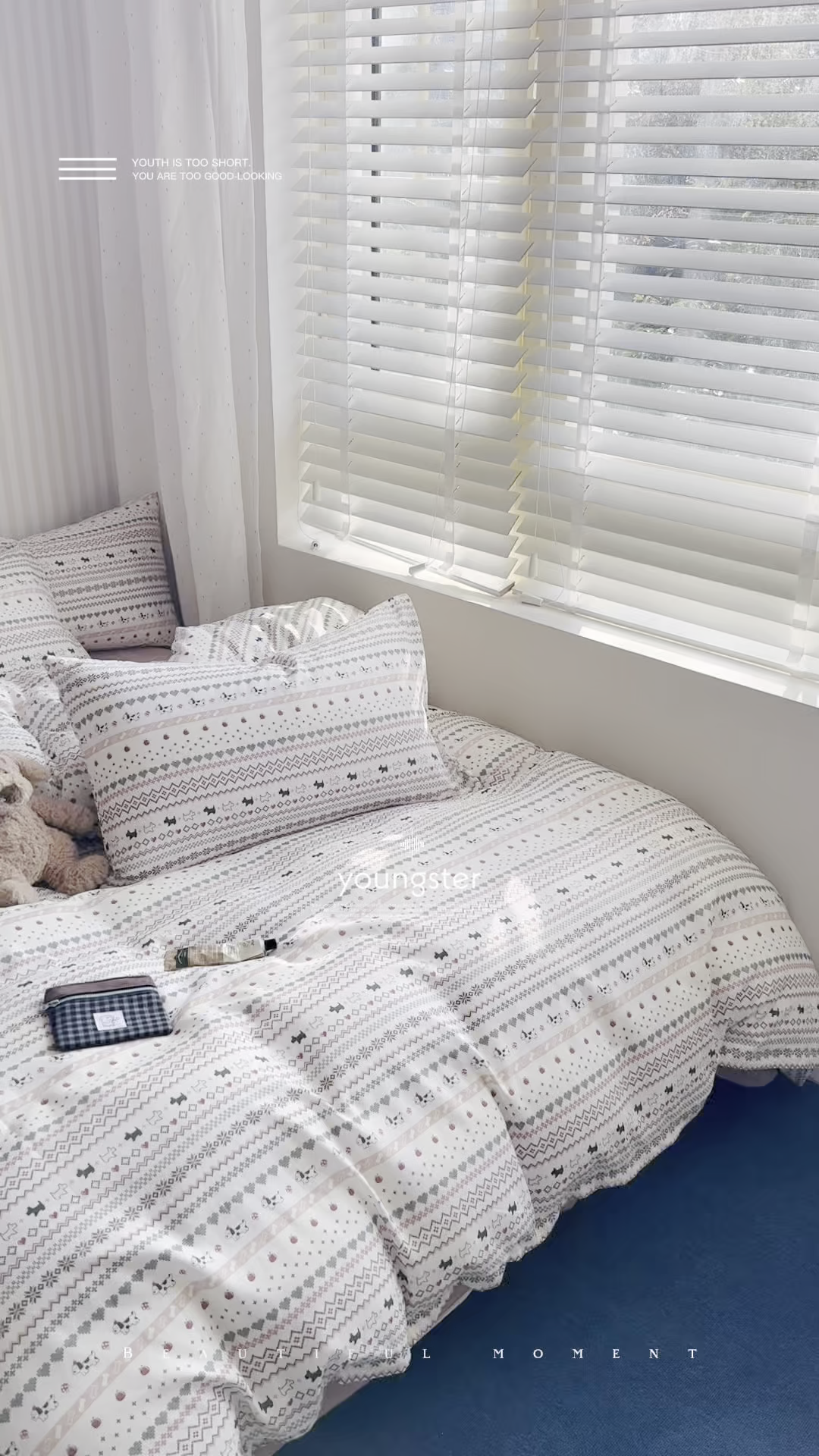 91家纺网 家纺一手货源 找家纺 麦伦家居 2026年春夏新款全棉纯棉有氧双层纱印花四件套-第二波 心动狗狗