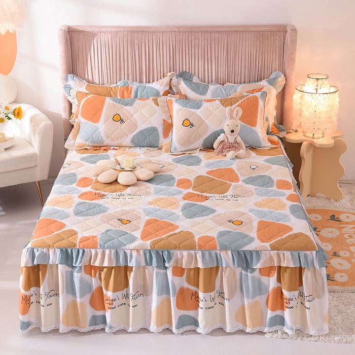 91家纺网 家纺一手货源 找家纺 （总）美达2025全棉蕾丝小花边夹棉单床裙