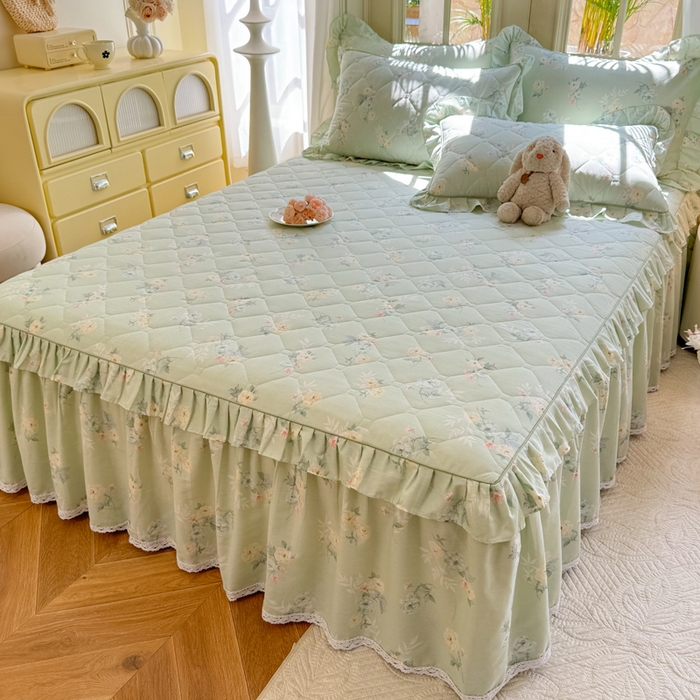 91家纺网 家纺一手货源 找家纺 （总）美达2025全棉蕾丝小花边夹棉单床裙