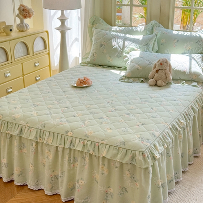 91家纺网 家纺一手货源 找家纺 （总）美达2025全棉蕾丝小花边夹棉单床裙