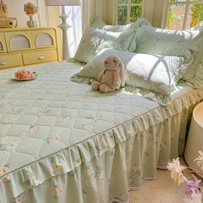 91家纺网 家纺一手货源 找家纺 （总）美达2025全棉蕾丝小花边夹棉单床裙