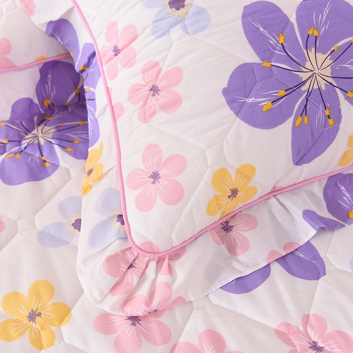 91家纺网 家纺一手货源 找家纺 美达2025全棉蕾丝小花边夹棉单床裙 芳草悠悠