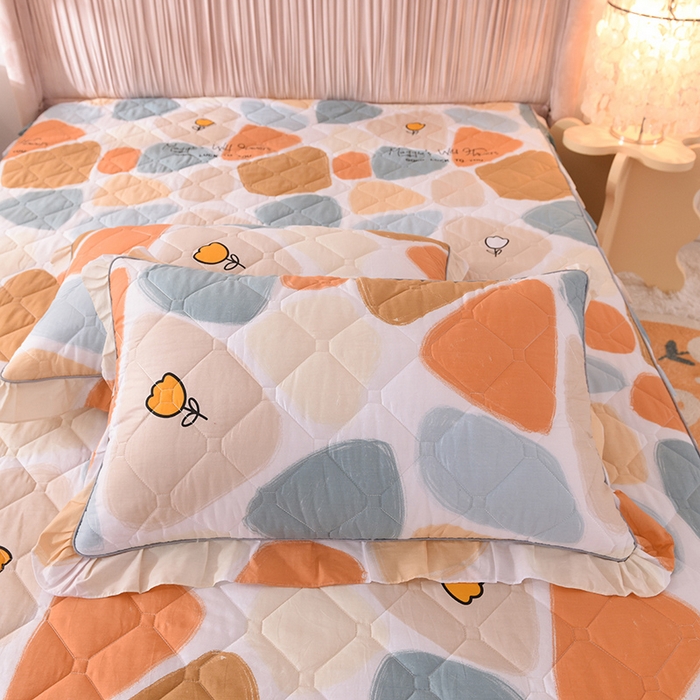 91家纺网 家纺一手货源 找家纺 美达2025全棉蕾丝小花边夹棉单床裙 雨花石