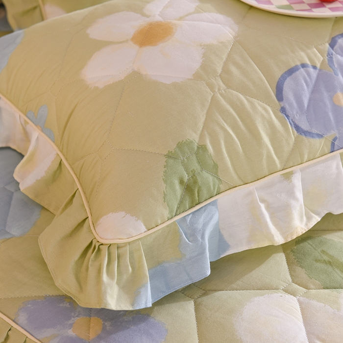 91家纺网 家纺一手货源 找家纺 美达2025全棉蕾丝小花边夹棉单床裙 雅秀