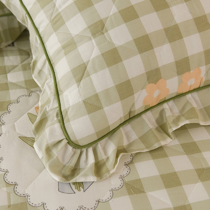 91家纺网 家纺一手货源 找家纺 美达2025全棉蕾丝小花边夹棉单床裙 茉彩