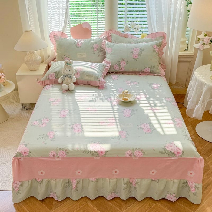 91家纺网 家纺一手货源 找家纺 （总）美达家纺 2025新款全棉AB版单层床裙