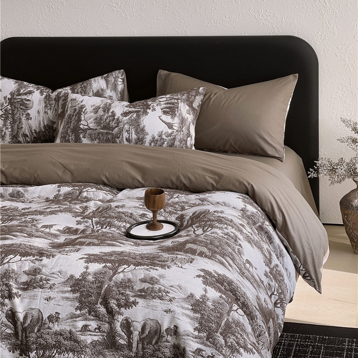 91家纺网 家纺一手货源 找家纺 琪格格纺织 2026新款60s纯棉加厚三层纱系列四件套 三层纱 海纳公园