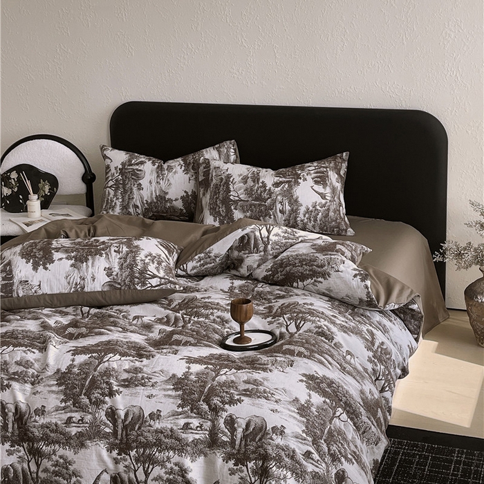 91家纺网 家纺一手货源 找家纺 琪格格纺织 2026新款60s纯棉加厚三层纱系列四件套 三层纱 海纳公园